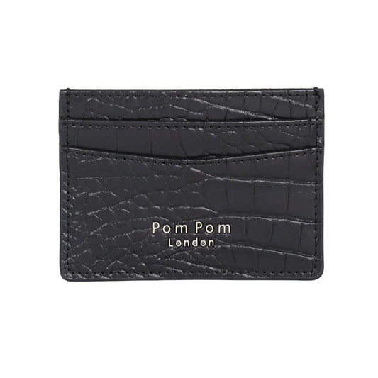 Chelsea Card Holder Croc Black