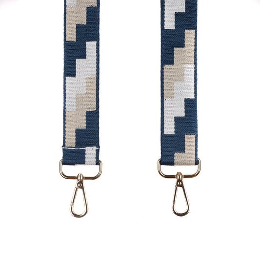 Strap navy & stone geometric